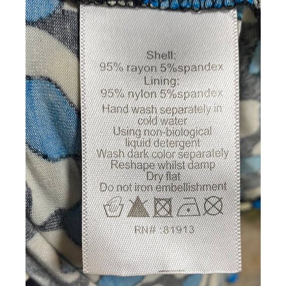 Anthropologie Plenty by Tracy Reese Dotscape Fit & Flare Abstract Print Blue M - Picture 8 of 9